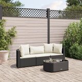 vidaXL 4-dijelni set vrtnih sofa od poliratana s jastucima crni | shoptok.hr