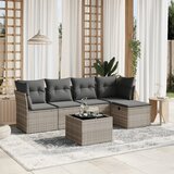  6-dijelni set vrtnih sofa od poliratana s jastucima svjetlosivi | shoptok.hr