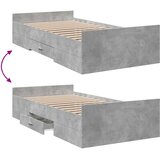  Okvir kreveta s pohranom s ladicama Betonska siva 80 x 200 cm | shoptok.hr