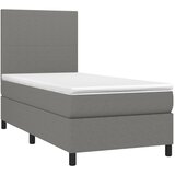  Okvir kreveta s oprugama i madrac tamnosivi 80x200cm od tkanine | shoptok.hr
