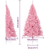 vidaXL Umjetna preddekorirana božićna jelka Roza 210 cm PVC | Shoptok.si