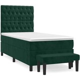 Box spring krevet s madracem tamnozeleni 90x190 cm baršunasti | shoptok.hr