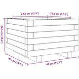  Vrtno cvetlično korito vošč. rjavo 40x40x26,5 cm trdna borovina, (21255640) | Shoptok.si