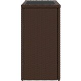 vidaXL Vrtni pomoćni stolić sa staklenom pločom smeđi 58x27,5x55 cm | shoptok.hr