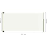 vidaXL Uvlačiva bočna tenda za terasu 140 x 300 cm krem | shoptok.hr