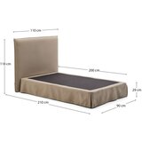 Kave Home Smeđe-sivi tapecirani krevet 90x200 cm Jaira – | shoptok.hr
