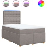 vidaXL Box spring postelja z vzmetnico taupe 120x190 cm blago, (21310618) | Shoptok.si
