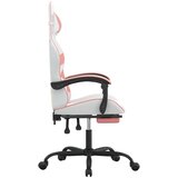  Vrtljivi gaming stol z oporo za noge belo in roza umetno usnje, (21378335) | Shoptok.si