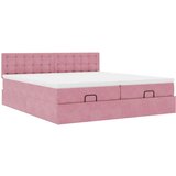 vidaXL Okvir kreveta s madracima ružičasti 180x200cm baršunasti | shoptok.hr