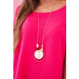 Kesi Włoski Muslin blouse with a necklace fuchsia | shoptok.hr