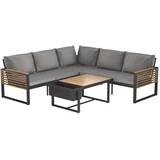 LOUNGE GARNITURA akacija masivno aluminij