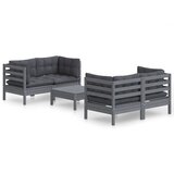  The Living Store Vrtna sedežna garnitura 5-delna z antracit blazinami borovina - Vrtna Sedežnaa Garnitura, (21444650) | Shoptok.si