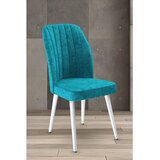 Hanah home set trpezarijskih stolica Platinum 6 kom, tirkizna tkanina Jerry, bele metalne noge | Eponuda.com