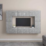  8-dijelni set TV ormarića siva boja betona konstruirano drvo Cijene