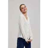 Marisse V-Neck Shirt With Delicate Pearl Buttons Cene