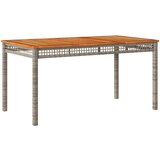  The Living Store Vrtna miza siva 140x80x75 cm poli ratan in akacijev les - Vrtna Miza, (21451918) | Shoptok.si