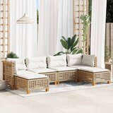  6-dijelni set vrtnih sofa s jastucima bež od poliratana 63.5 x 63.5 x 62 cm | shoptok.hr