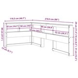  Polica za knjige uzglavlje L-oblika bijelo 100 cm borovine | shoptok.hr