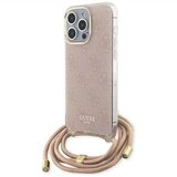  Originalna GUESS Hardcase GUHCP15LHC4SEP torbica za iPhone 15 Pro (Crossbody Cord 4G Print / pink) | shoptok.hr