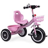 ECO TOYS Tricikl Sa Neklizajućim Rukohvatima, Zvoncem I Korpom, Pink