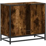vidaXL Kopalniška omarica dimljen hrast 65x33x60 cm inženirski les | Shoptok.si