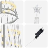 vidaXL LED božično drevesce Toplo bela 138.5 x 138.5 x 399 cm Kovina | Shoptok.si