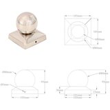  Poklopci za stupove 6 kom kuglasti čelični 101 x 101 mm - 101 x 101 mm 6 Nehrđajući čelik | shoptok.hr