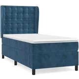 Box spring postelja z vzmetnico temno modra 90x200 cm žamet | Shoptok.si