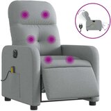 vidaXL Električni masažni naslanjač svetlo sivo blago | Shoptok.si