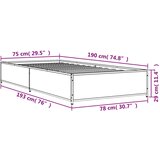  Okvir za krevet smeđi hrast 75x190 cm konstruirano drvo i metal | shoptok.hr