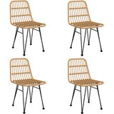  5-dijelni vrtni blagovaonski set od poliratana Smeđa Dužina stola 140 cm | Shoptok.si