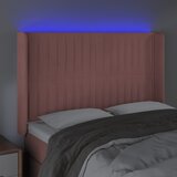  LED uzglavlje ružičasto 147x16x118/128 cm baršunasto | shoptok.hr