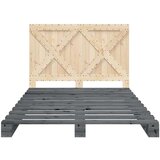 vidaXL Okvir za krevet s uzglavljem sivi 140x200cm od masivne borovine | shoptok.hr