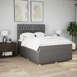  Krevet s oprugama i madracem smeđesivi 140 x 190 cm od tkanine | shoptok.hr