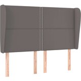  Uzglavlje s ušima sivo 147x23x118/128 cm od umjetne kože | shoptok.hr