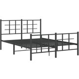  The Living Store Kovinski posteljni okvir z vzglavjem in vznožjem črn 140x190 cm - Posteljni Okvir, (21450601) | Shoptok.si