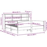  Krevet s regalom za knjige bez madraca 200 x 200 cm od borovine | shoptok.hr