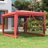vidaXL Vrtni šotor s 4 mrežastimi stranicami rdeč 3x4 m HDPE Cene