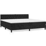 The Living Store Box spring postelja z vzmetnico črna 200x200 cm žamet - Box Spring Postelja, (21488745) | Shoptok.si