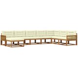 vidaXL Zunanja garnitura za sedenje z blazino 8 pcs Naravna in smetana, (5000280761) | Shoptok.si