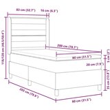 Box spring krevet s madracem Krema 80 x 200 cm tkanina | shoptok.hr