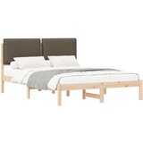  Krevetni okvir s tapiciranim uzglavljem Sivo-smeđa 135 x 190 cm | shoptok.hr