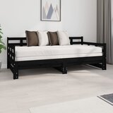  Dnevni ležaj na izvlačenje crni 2x(90x190) cm masivna borovina | shoptok.hr
