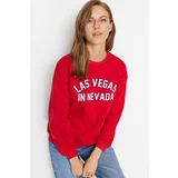 Trendyol Sweatshirt - Red - Relaxed fit