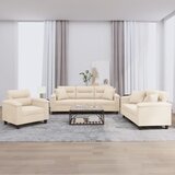  3-dijelni set sofa s jastucima bež od mikrovlakana Cene