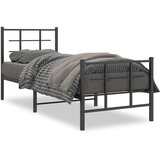 vidaXL Kovinski posteljni okvir z vzglavjem in vznožjem črn 80x200 cm | Shoptok.si