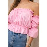 Kesi Blouse over the shoulder light pink | shoptok.hr