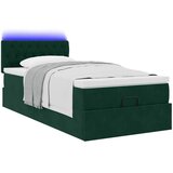  Otomanski krevet s madracem i LED tamnozeleni 80x200cm baršun | Eponuda.com