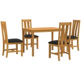  Blagovaonski set 5 kom. Crna Čvrsto Hrastovo Drvo | shoptok.hr