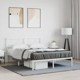  Metalni okvir za krevet s uzglavljem bijeli 140 x 190 cm | shoptok.hr